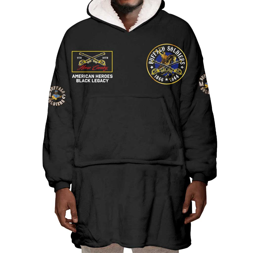 Buffalo Soldiers Wearable Blanket Hoodie 1866-1944 African American Black Heros Legacy - African Pride