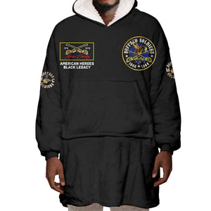 Buffalo Soldiers Wearable Blanket Hoodie 1866-1944 African American Black Heros Legacy - African Pride