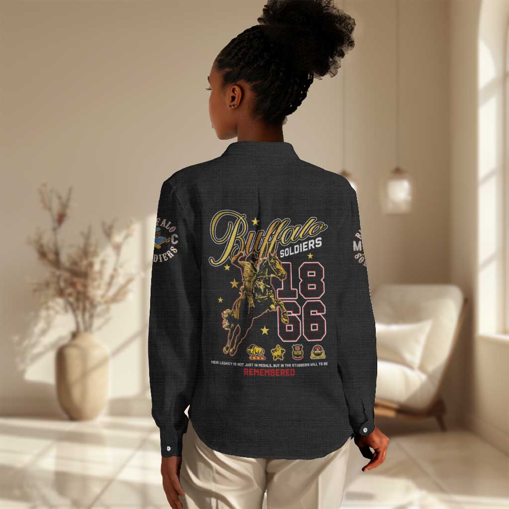 Buffalo Soldiers Women Casual Shirt 1866-1944 African American Black Heros Legacy - African Pride