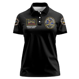 Buffalo Soldiers Women Polo Shirt 1866-1944 African American Black Heros Legacy - African Pride