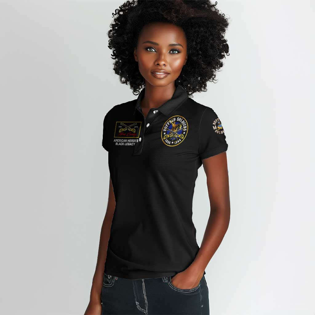 Buffalo Soldiers Women Polo Shirt 1866-1944 African American Black Heros Legacy - African Pride