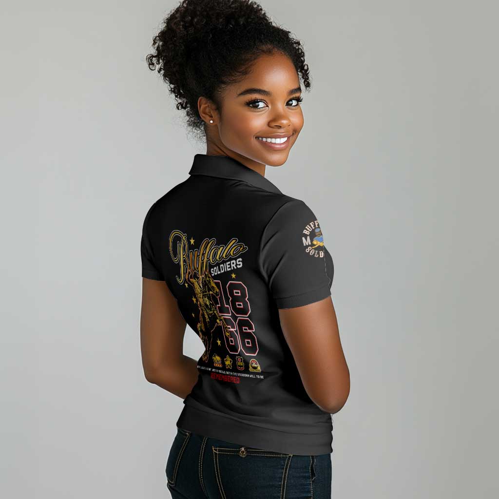 Buffalo Soldiers Women Polo Shirt 1866-1944 African American Black Heros Legacy - African Pride