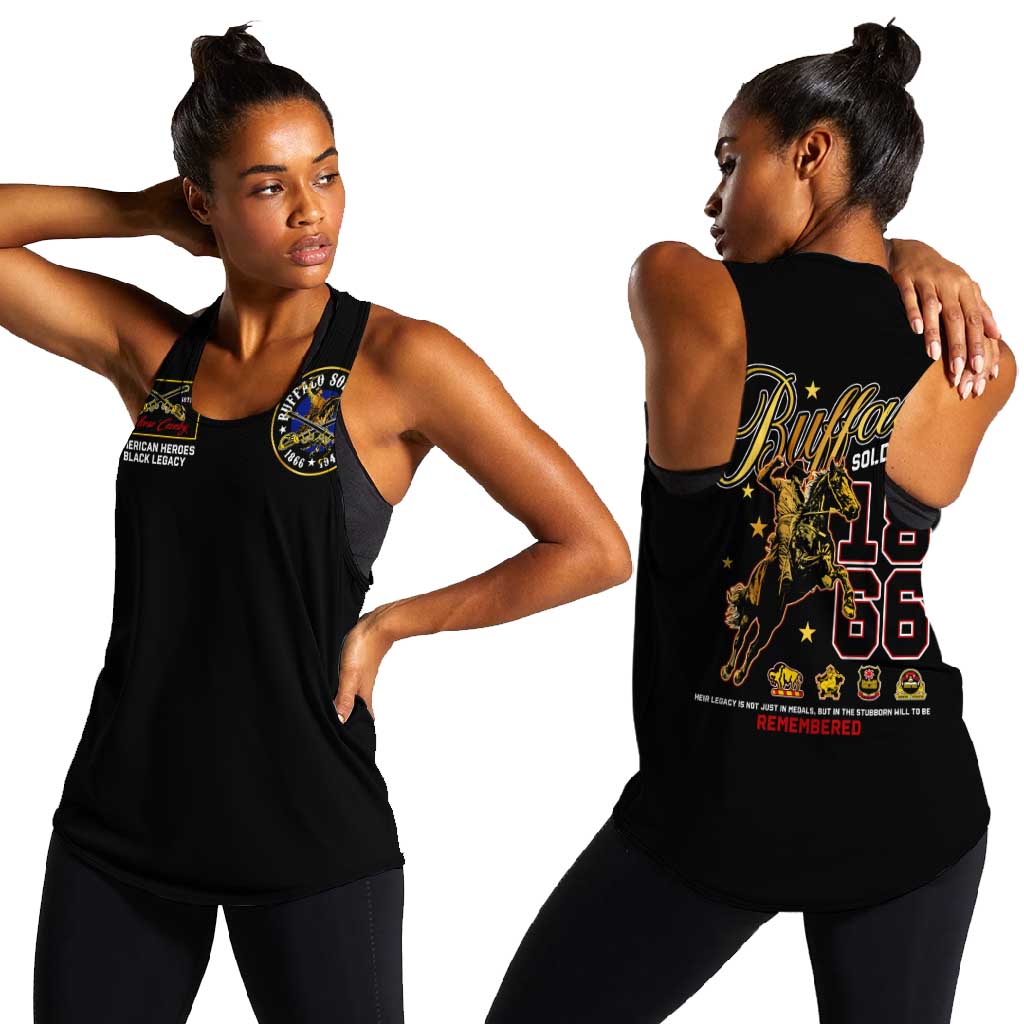Buffalo Soldiers Women Racerback Tank 1866-1944 African American Black Heros Legacy - African Pride