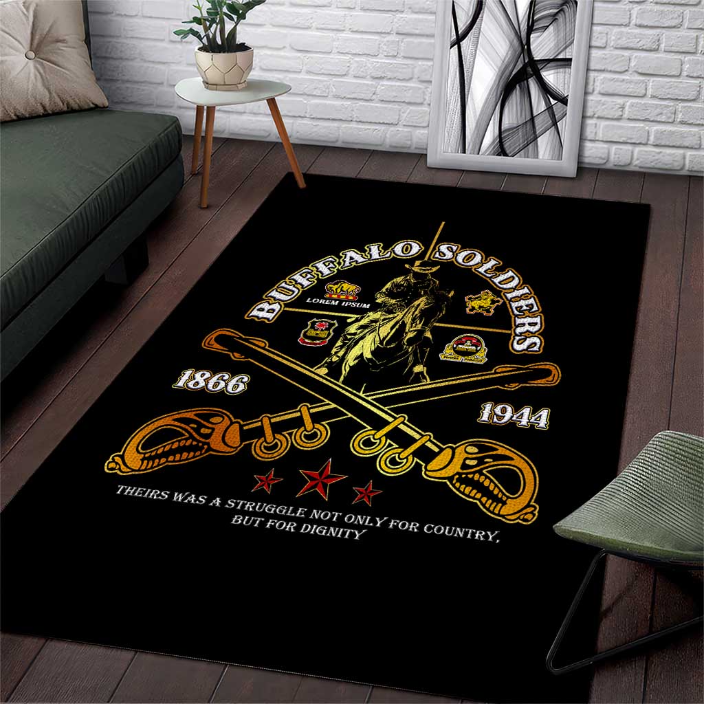 Strength Honor Legacy Buffalo Soldiers Area Rug African American Cavalry Tribute - African Pride