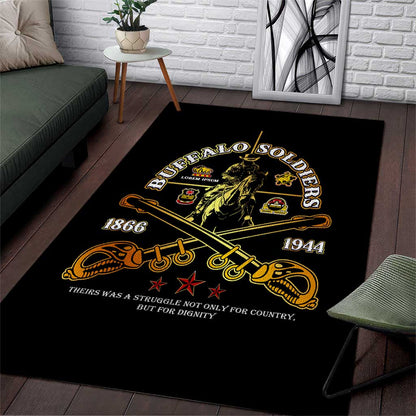 Strength Honor Legacy Buffalo Soldiers Area Rug African American Cavalry Tribute - African Pride