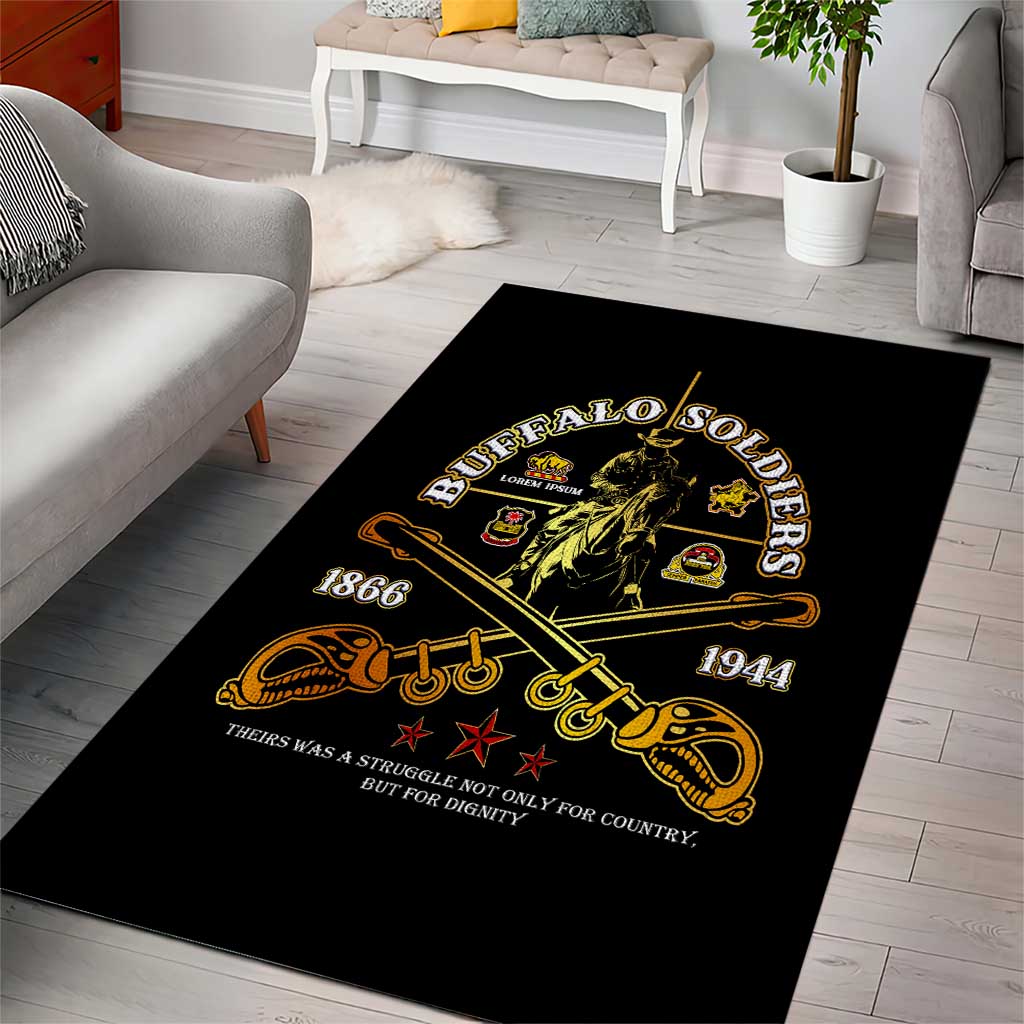 Strength Honor Legacy Buffalo Soldiers Area Rug African American Cavalry Tribute - African Pride
