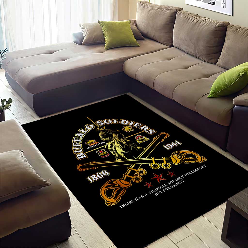 Strength Honor Legacy Buffalo Soldiers Area Rug African American Cavalry Tribute - African Pride