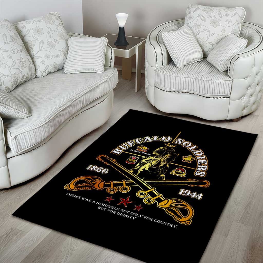 Strength Honor Legacy Buffalo Soldiers Area Rug African American Cavalry Tribute - African Pride
