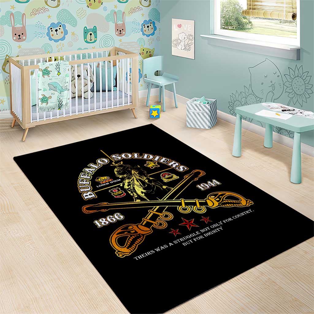 Strength Honor Legacy Buffalo Soldiers Area Rug African American Cavalry Tribute - African Pride