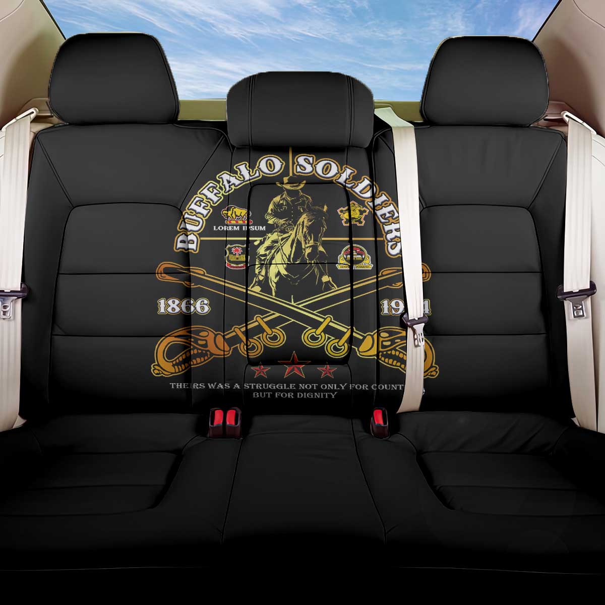 Strength Honor Legacy Buffalo Soldiers Back Car Seat Cover African American Cavalry Tribute - African Pride