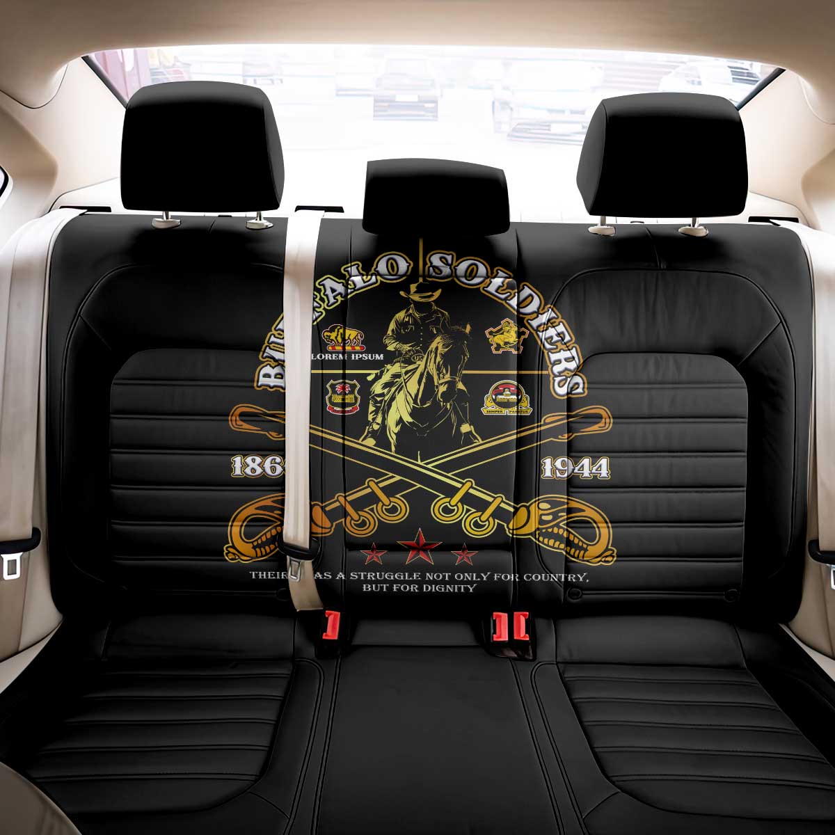 Strength Honor Legacy Buffalo Soldiers Back Car Seat Cover African American Cavalry Tribute - African Pride