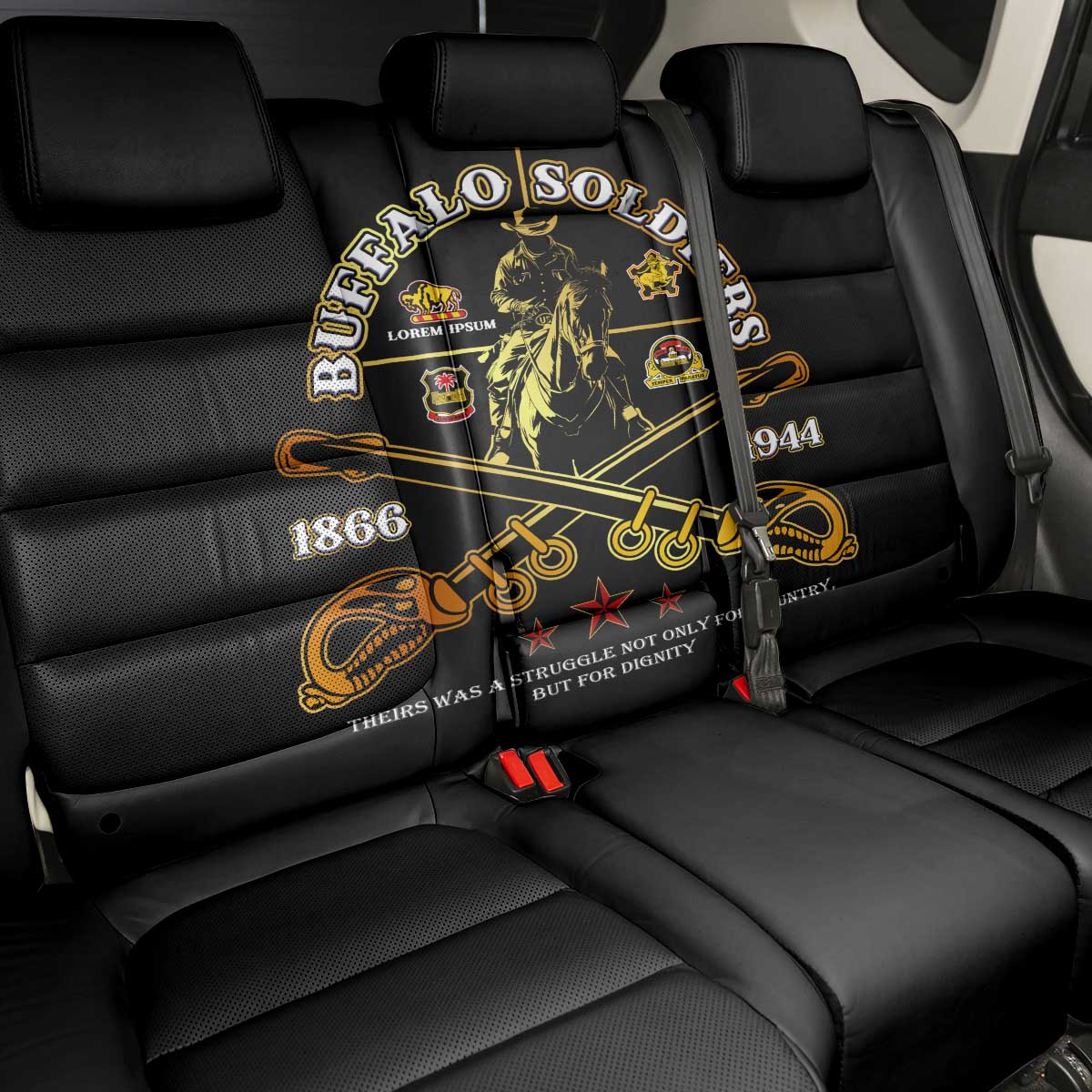 Strength Honor Legacy Buffalo Soldiers Back Car Seat Cover African American Cavalry Tribute - African Pride