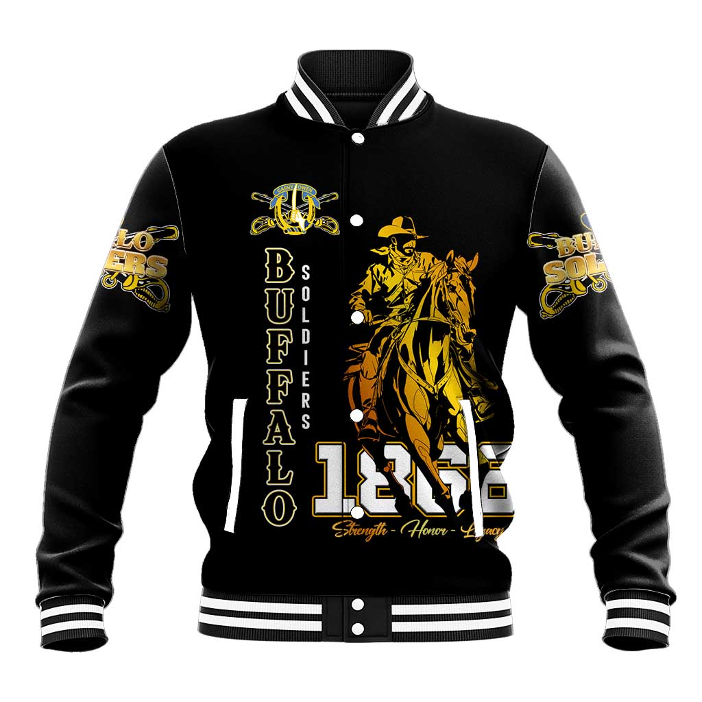 Strength Honor Legacy Buffalo Soldiers Baseball Jacket African American Cavalry Tribute - African Pride