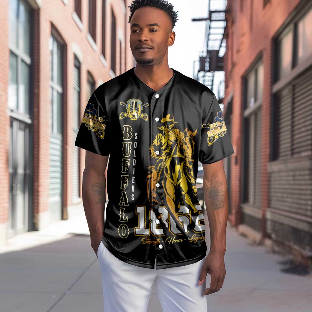 Strength Honor Legacy Buffalo Soldiers Baseball Jersey African American Cavalry Tribute - African Pride