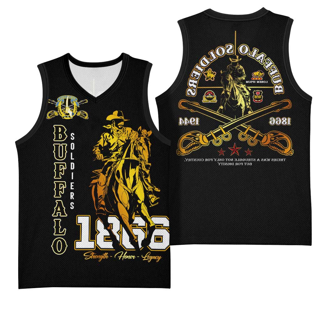 Strength Honor Legacy Buffalo Soldiers Basketball Jersey African American Cavalry Tribute - African Pride