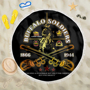 Strength Honor Legacy Buffalo Soldiers Beach Blanket African American Cavalry Tribute - African Pride