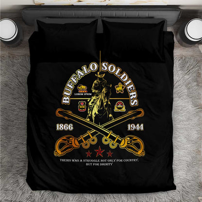 Strength Honor Legacy Buffalo Soldiers Bedding Set African American Cavalry Tribute - African Pride