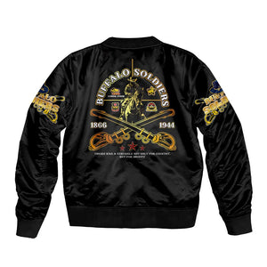 Strength Honor Legacy Buffalo Soldiers Bomber Jacket African American Cavalry Tribute - African Pride
