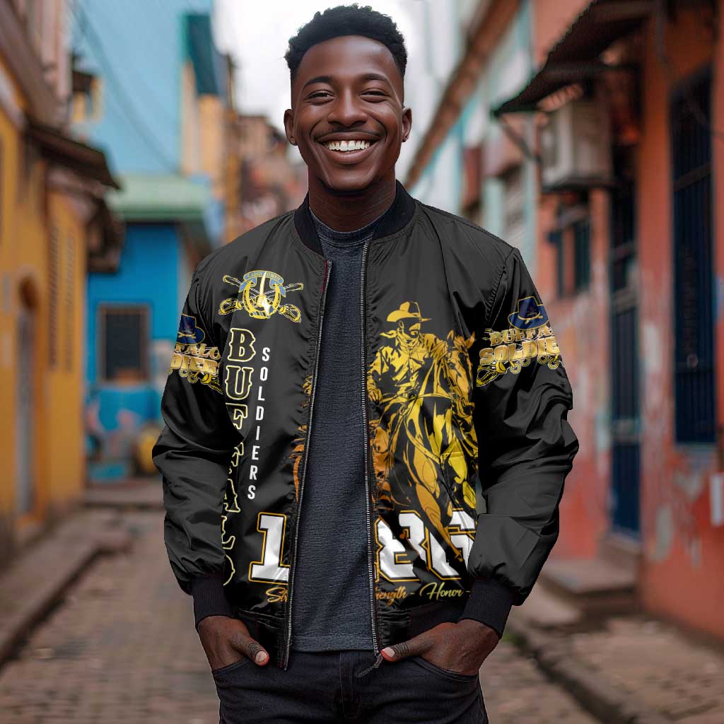 Strength Honor Legacy Buffalo Soldiers Bomber Jacket African American Cavalry Tribute - African Pride