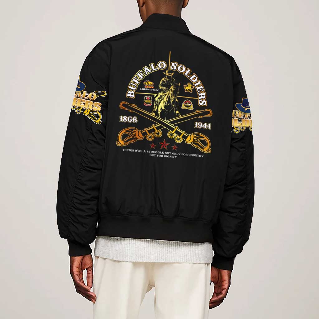 Strength Honor Legacy Buffalo Soldiers Bomber Jacket African American Cavalry Tribute - African Pride