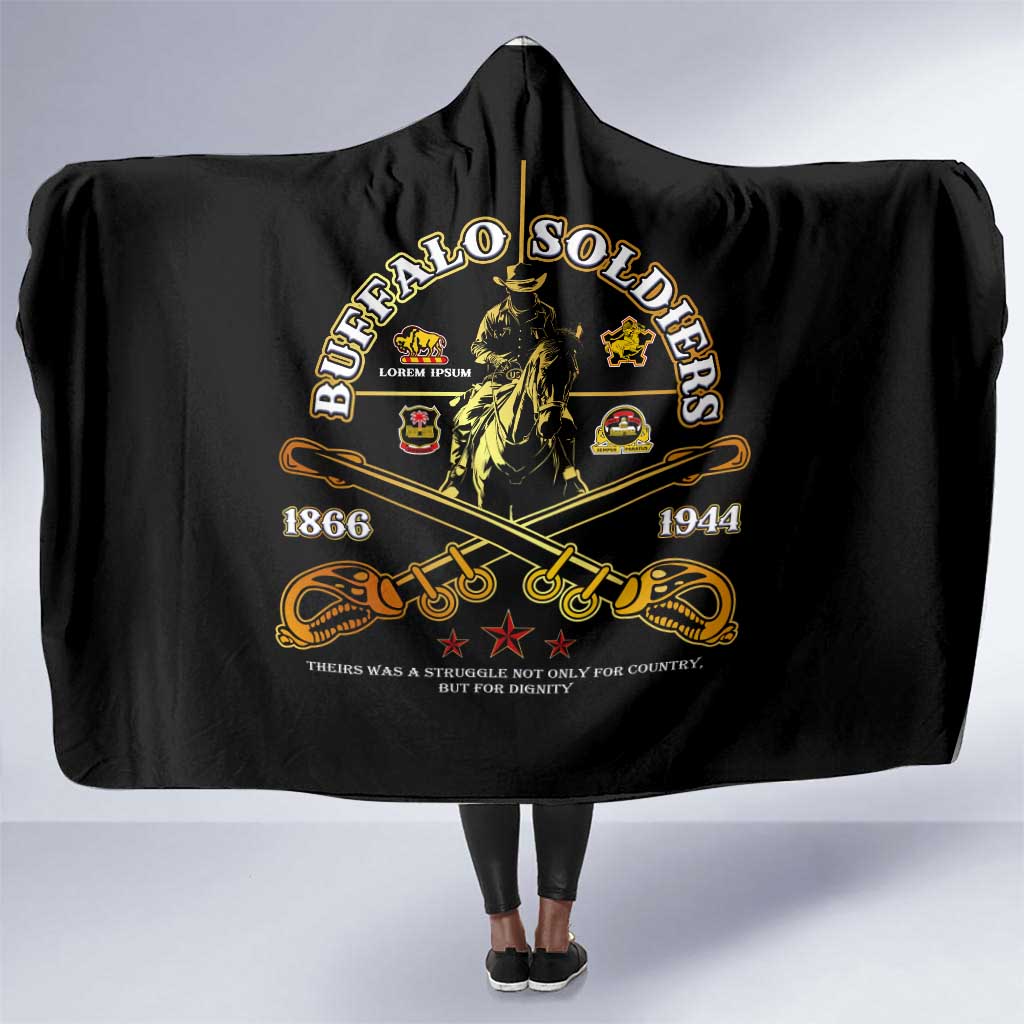 Strength Honor Legacy Buffalo Soldiers Hooded Blanket African American Cavalry Tribute - African Pride