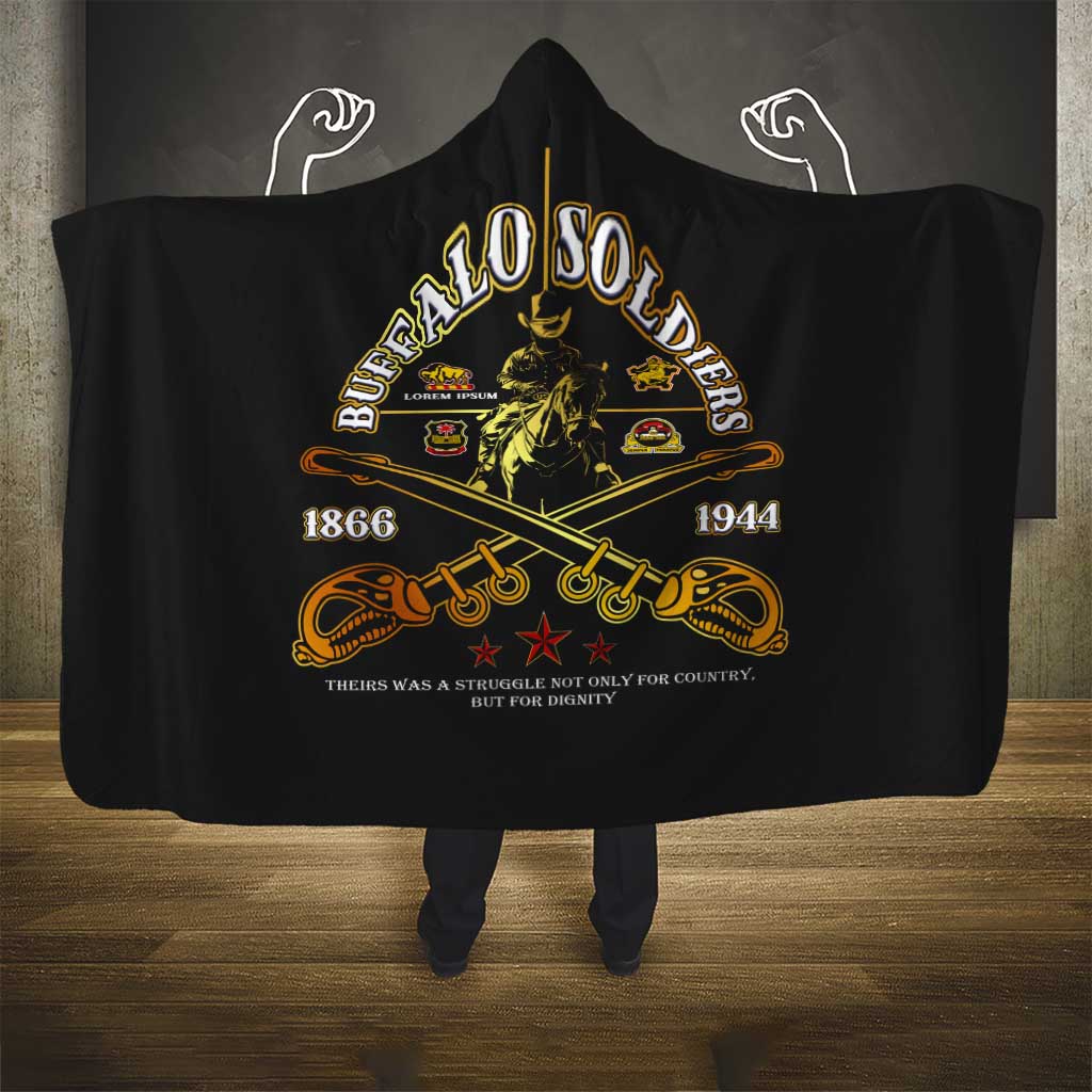 Strength Honor Legacy Buffalo Soldiers Hooded Blanket African American Cavalry Tribute - African Pride