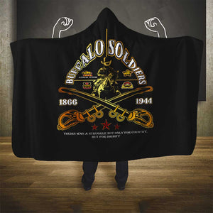 Strength Honor Legacy Buffalo Soldiers Hooded Blanket African American Cavalry Tribute - African Pride