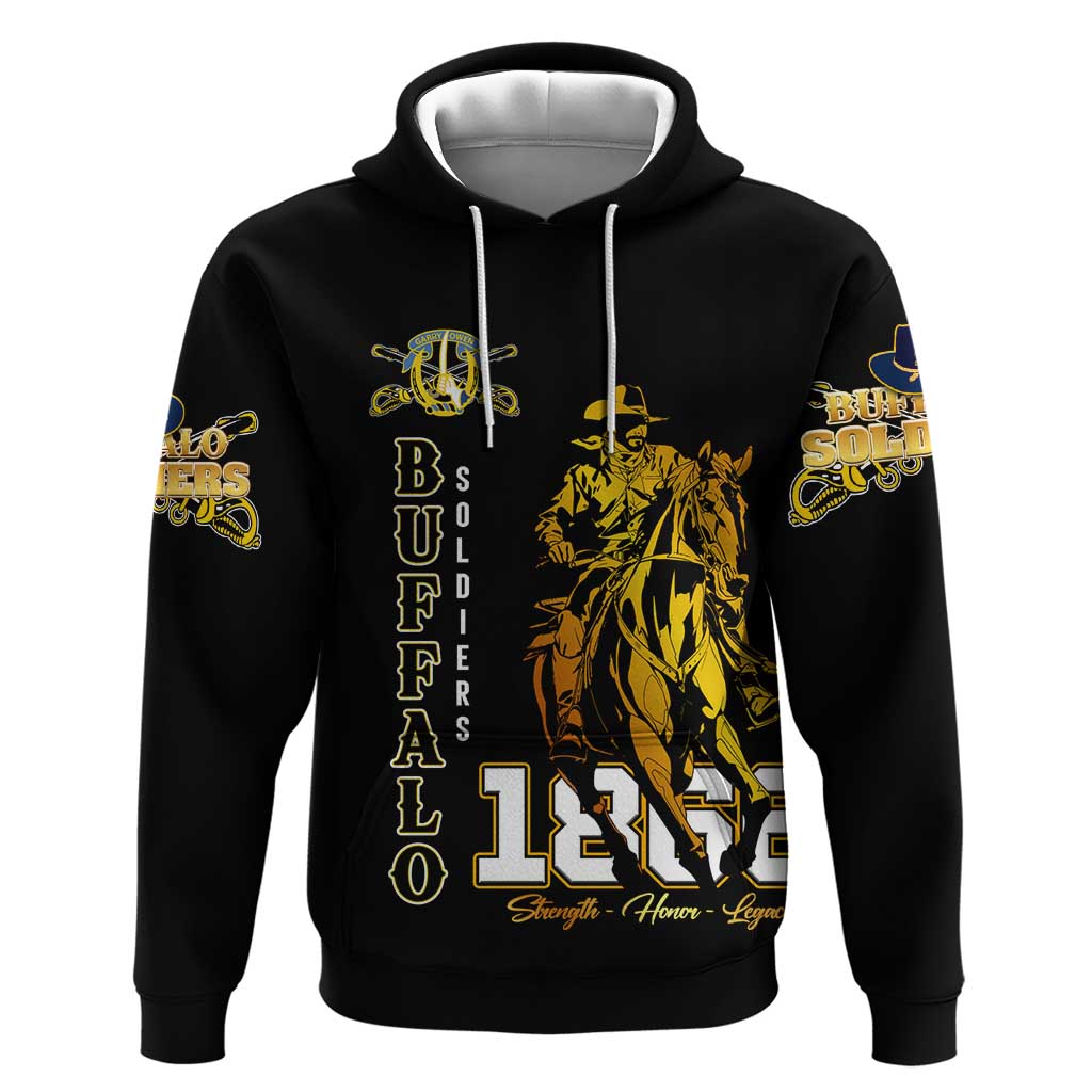Strength Honor Legacy Buffalo Soldiers Hoodie African American Cavalry Tribute - African Pride