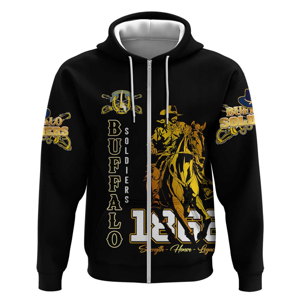 Strength Honor Legacy Buffalo Soldiers Hoodie African American Cavalry Tribute - African Pride