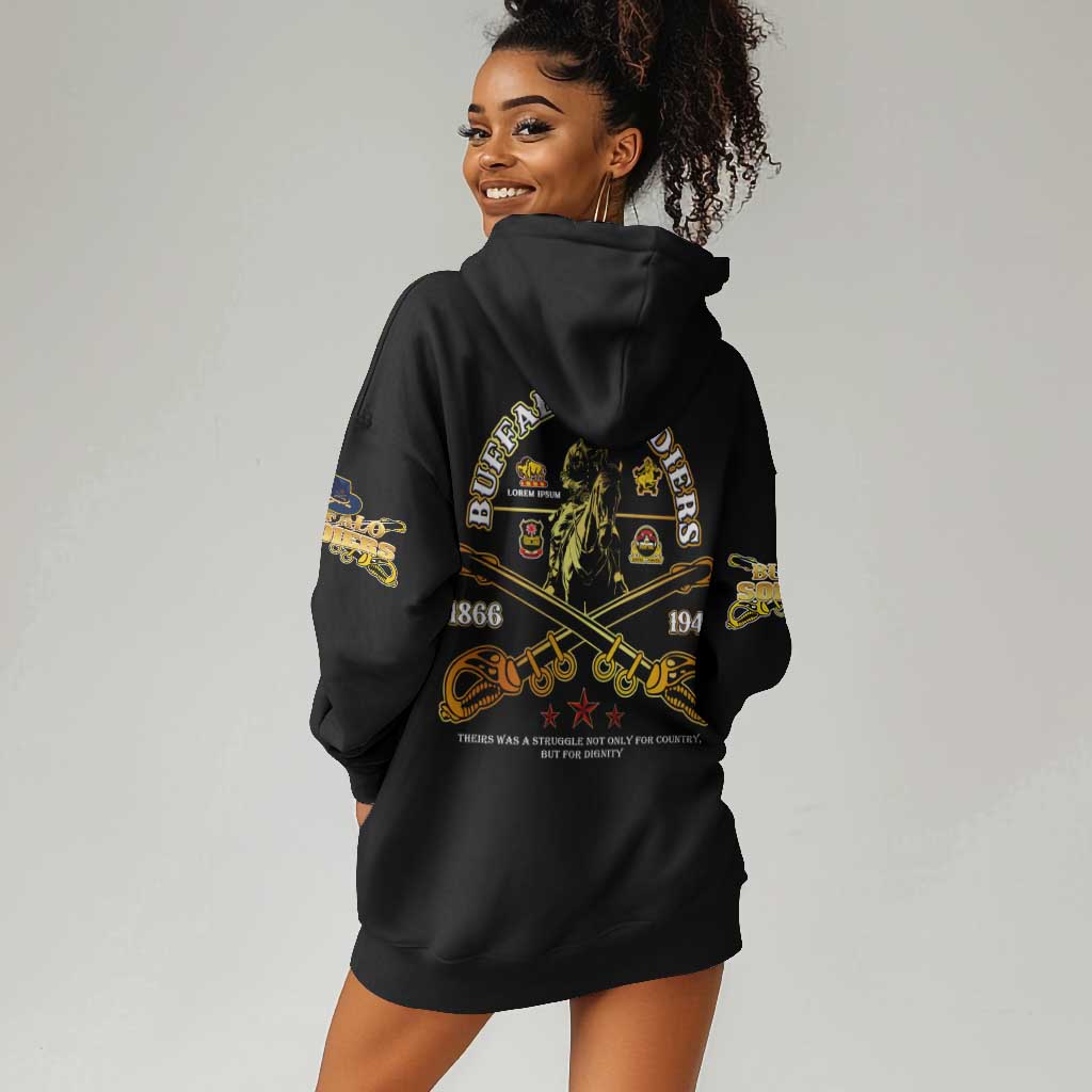 Strength Honor Legacy Buffalo Soldiers Hoodie Dress African American Cavalry Tribute - African Pride