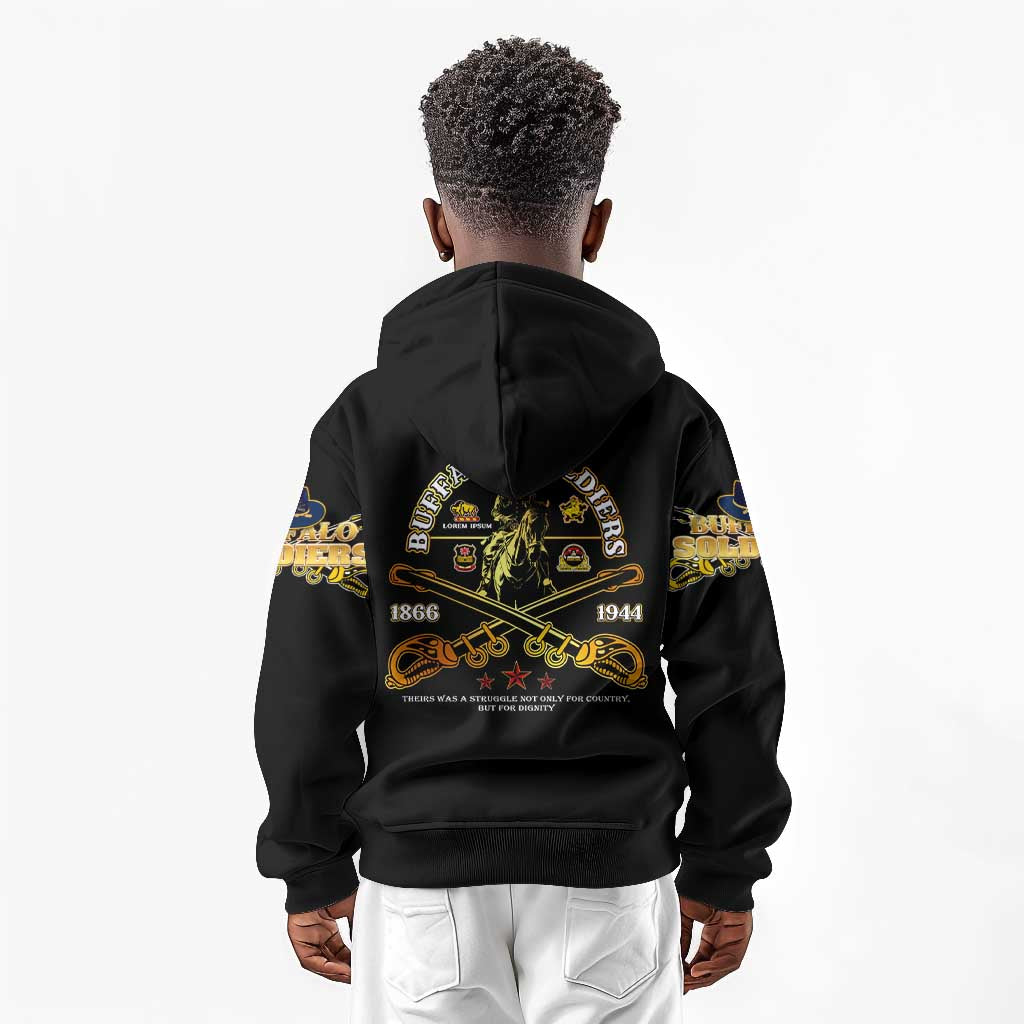 Strength Honor Legacy Buffalo Soldiers Kid Hoodie African American Cavalry Tribute - African Pride