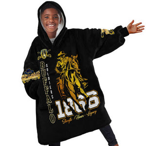 Strength Honor Legacy Buffalo Soldiers Kid Wearable Blanket Hoodie African American Cavalry Tribute - African Pride