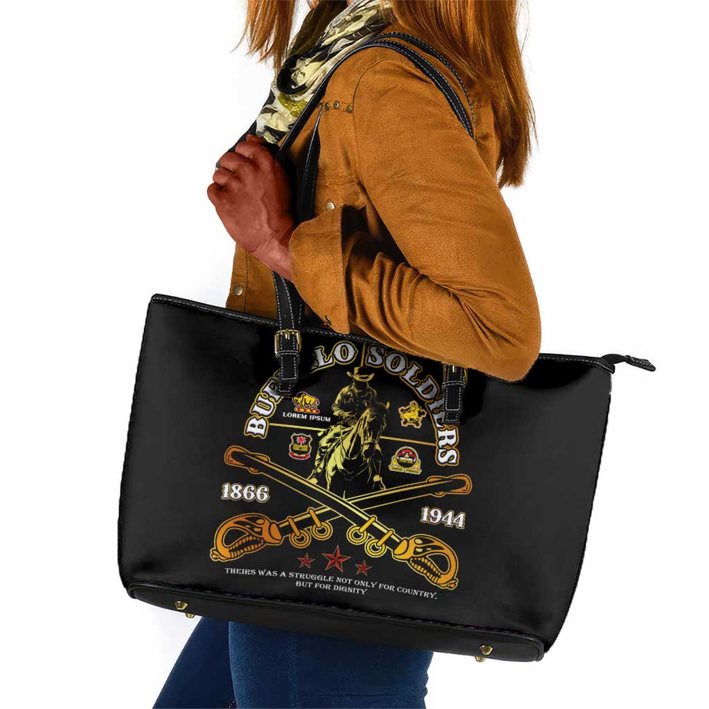 Strength Honor Legacy Buffalo Soldiers Leather Tote Bag African American Cavalry Tribute - African Pride