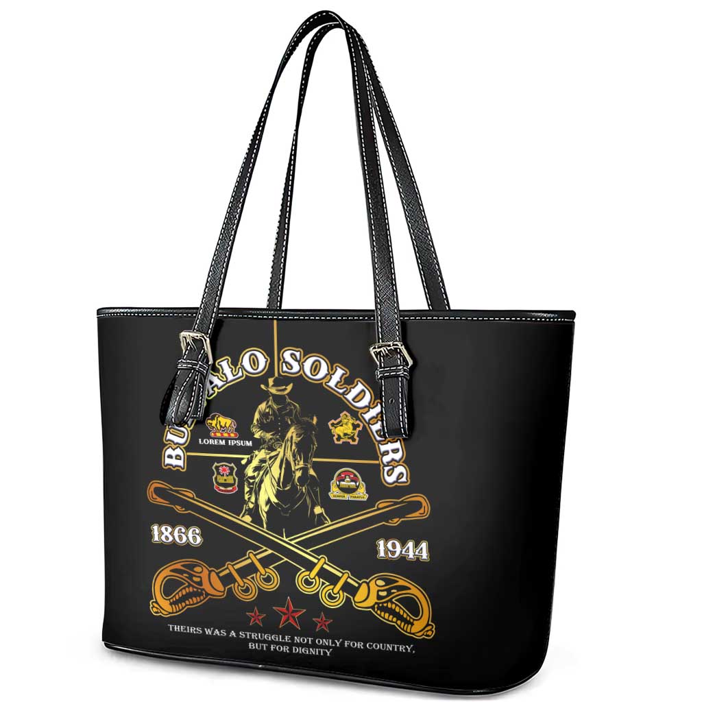 Strength Honor Legacy Buffalo Soldiers Leather Tote Bag African American Cavalry Tribute - African Pride