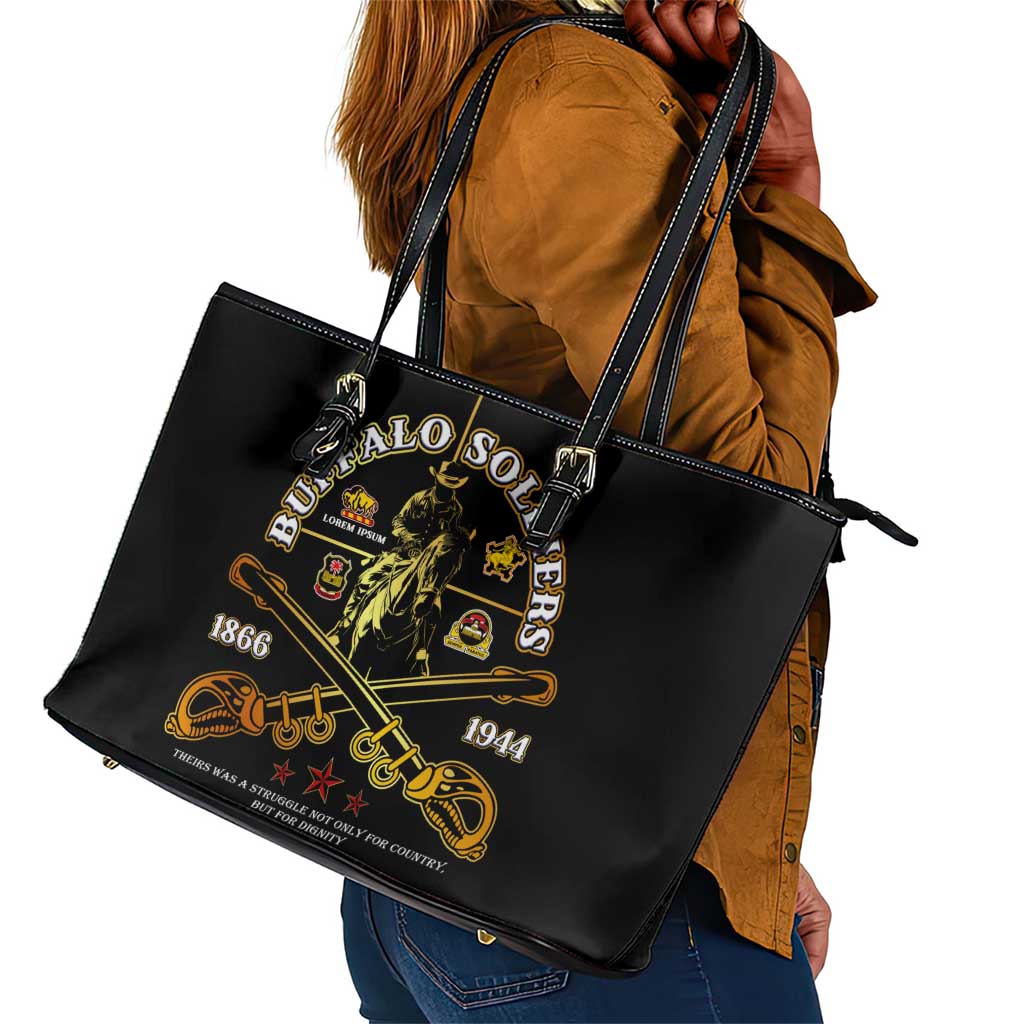 Strength Honor Legacy Buffalo Soldiers Leather Tote Bag African American Cavalry Tribute - African Pride