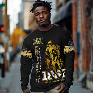 Strength Honor Legacy Buffalo Soldiers Long Sleeve Shirt African American Cavalry Tribute - African Pride