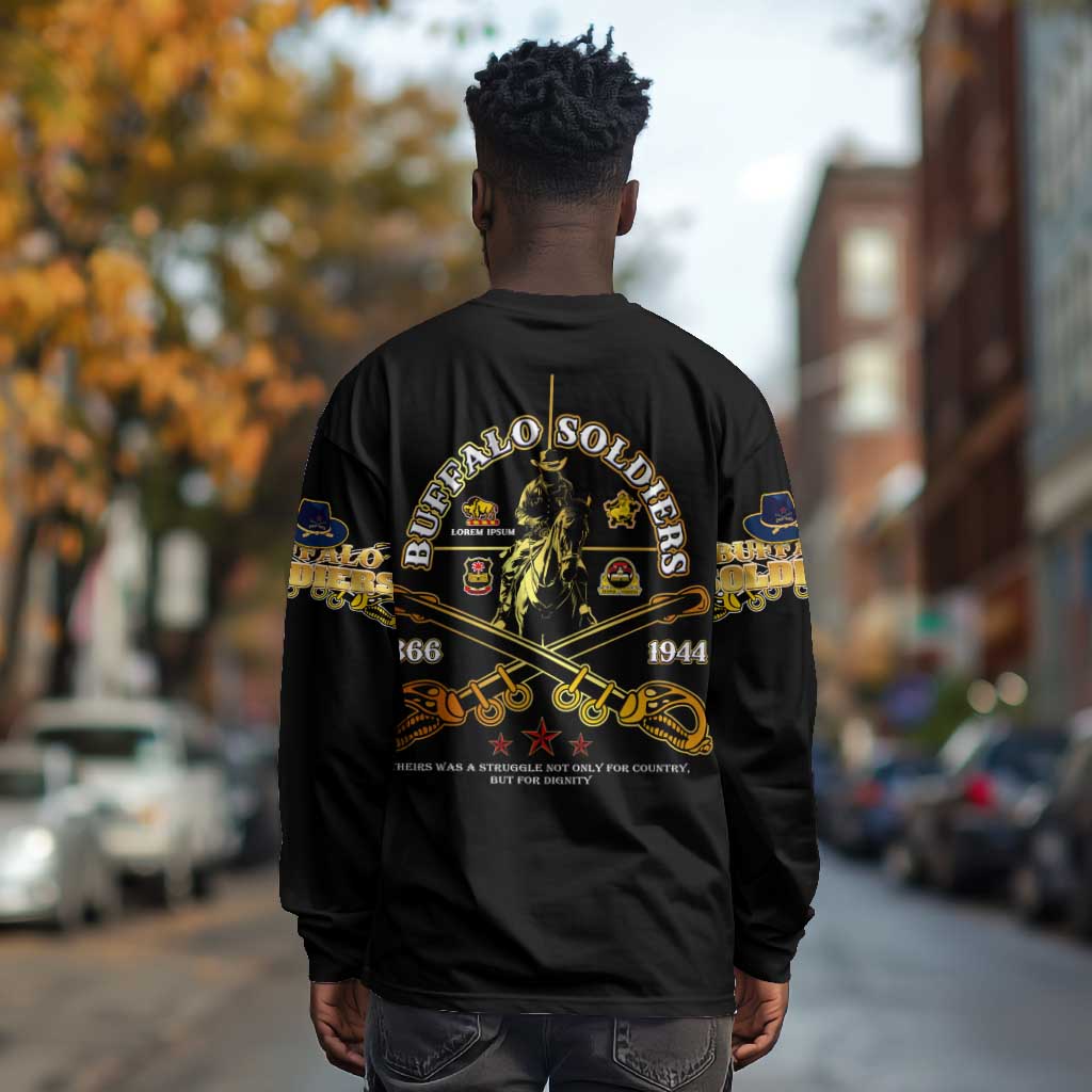Strength Honor Legacy Buffalo Soldiers Long Sleeve Shirt African American Cavalry Tribute - African Pride