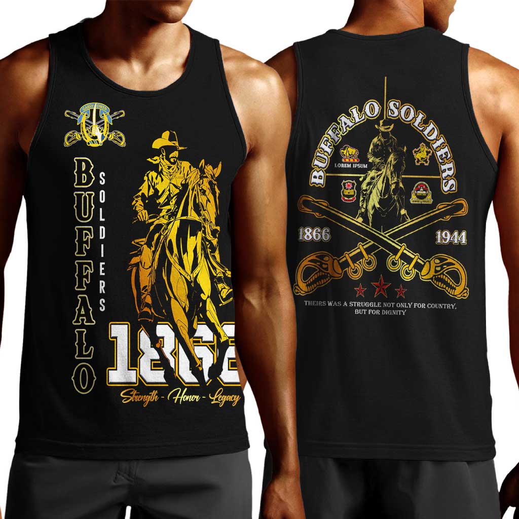 Strength Honor Legacy Buffalo Soldiers Men Tank Top African American Cavalry Tribute - African Pride