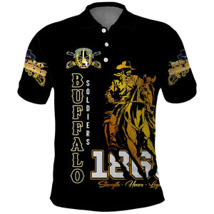 Strength Honor Legacy Buffalo Soldiers Polo Shirt African American Cavalry Tribute - African Pride
