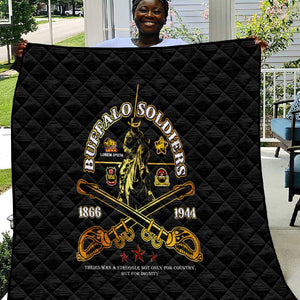 Strength Honor Legacy Buffalo Soldiers Quilt African American Cavalry Tribute - African Pride