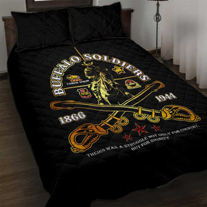 Strength Honor Legacy Buffalo Soldiers Quilt Bed Set African American Cavalry Tribute - African Pride