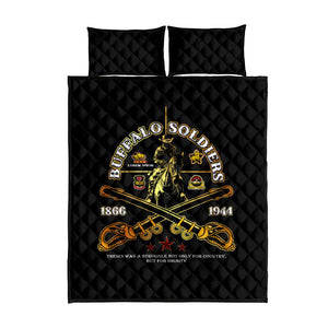Strength Honor Legacy Buffalo Soldiers Quilt Bed Set African American Cavalry Tribute - African Pride