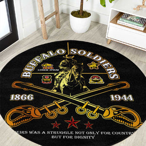 Strength Honor Legacy Buffalo Soldiers Round Carpet African American Cavalry Tribute - African Pride