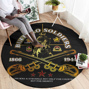 Strength Honor Legacy Buffalo Soldiers Round Carpet African American Cavalry Tribute - African Pride