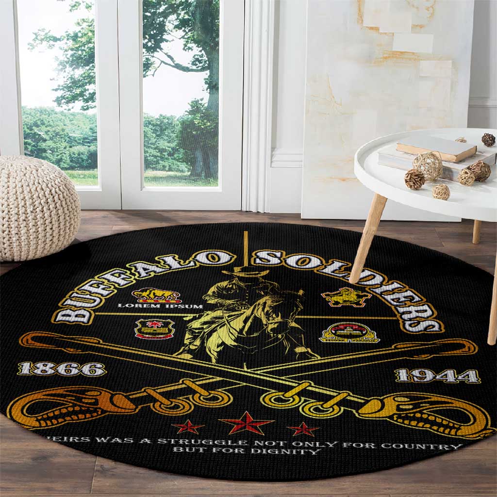 Strength Honor Legacy Buffalo Soldiers Round Carpet African American Cavalry Tribute - African Pride