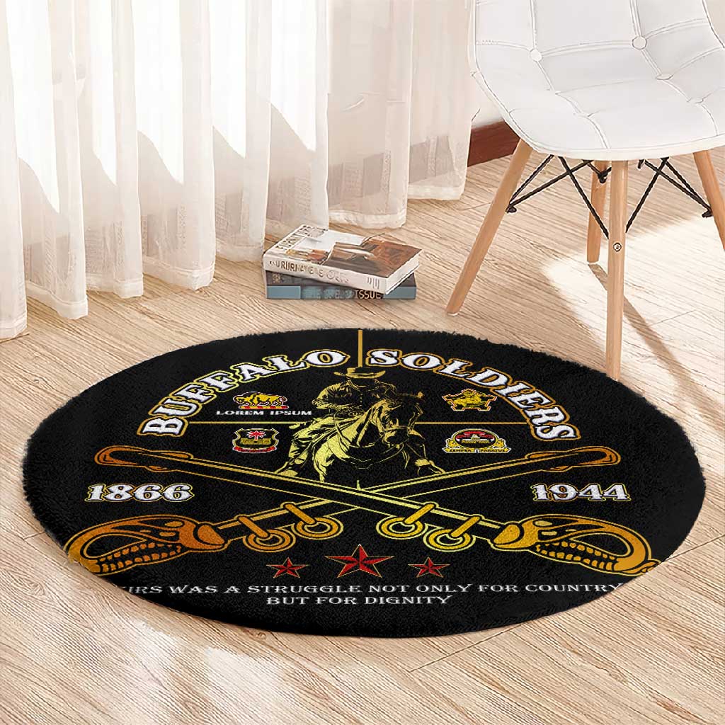 Strength Honor Legacy Buffalo Soldiers Round Carpet African American Cavalry Tribute - African Pride