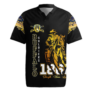Strength Honor Legacy Buffalo Soldiers Rugby Jersey African American Cavalry Tribute - African Pride