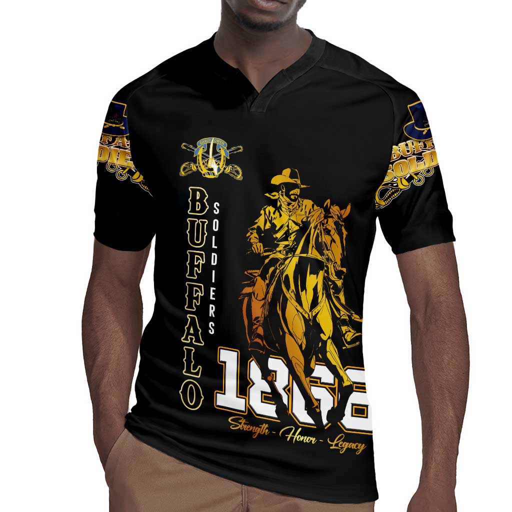 Strength Honor Legacy Buffalo Soldiers Rugby Jersey African American Cavalry Tribute - African Pride