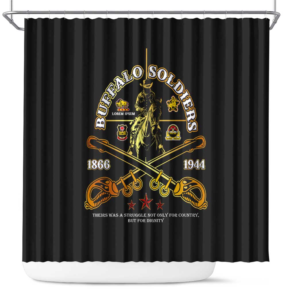 Strength Honor Legacy Buffalo Soldiers Shower Curtain African American Cavalry Tribute - African Pride