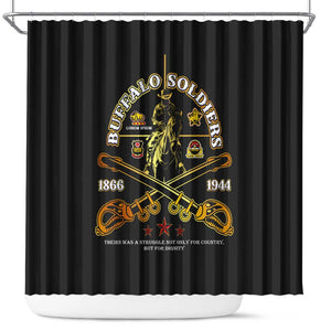 Strength Honor Legacy Buffalo Soldiers Shower Curtain African American Cavalry Tribute - African Pride